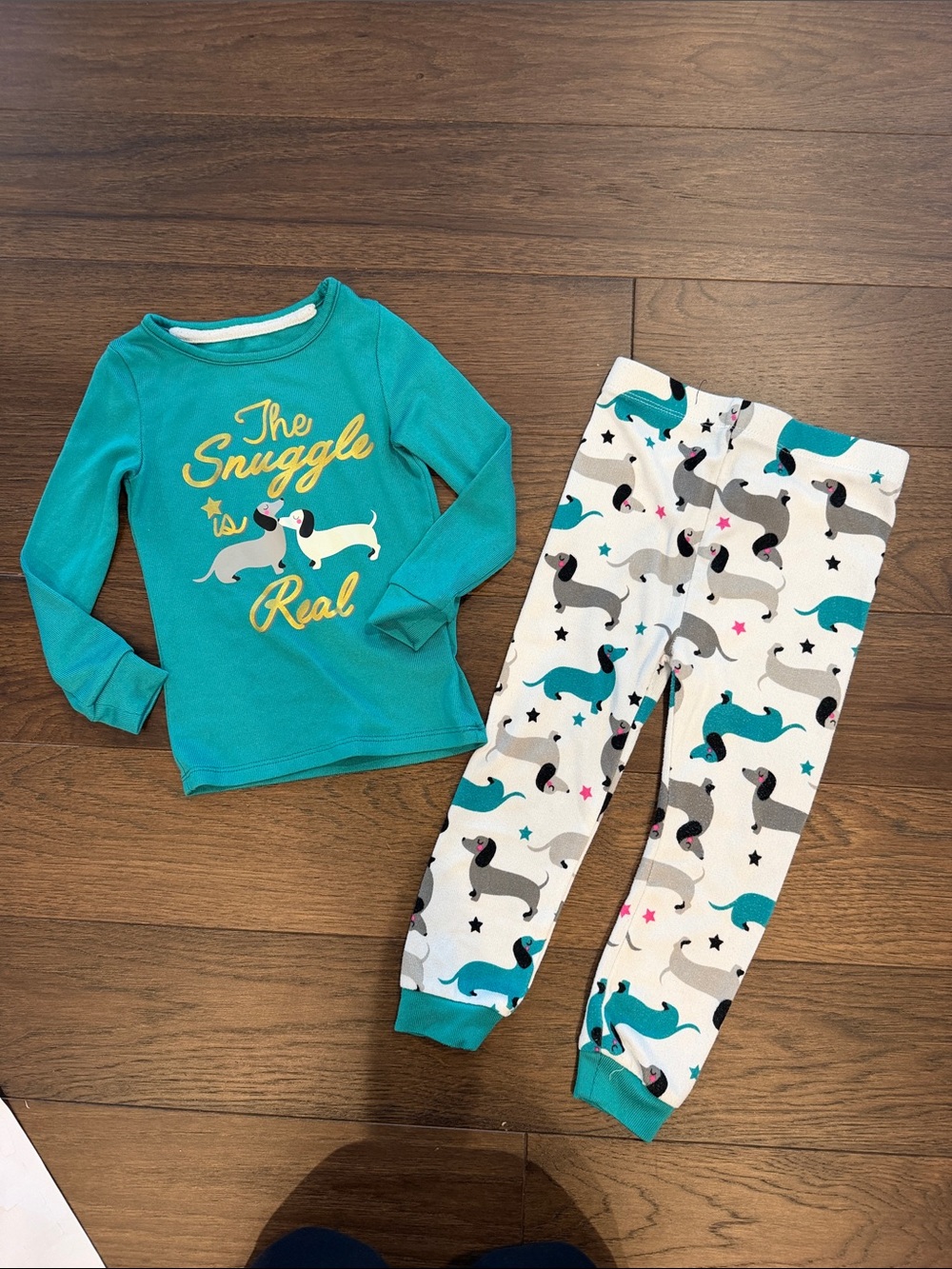 Dream Life Teal "The Snuggle is Real" Kids Pajama Set Size 3T - C17-059